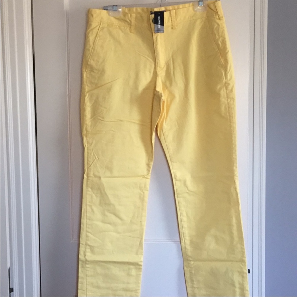 - Express! Slim Fit Chinos - Yellow